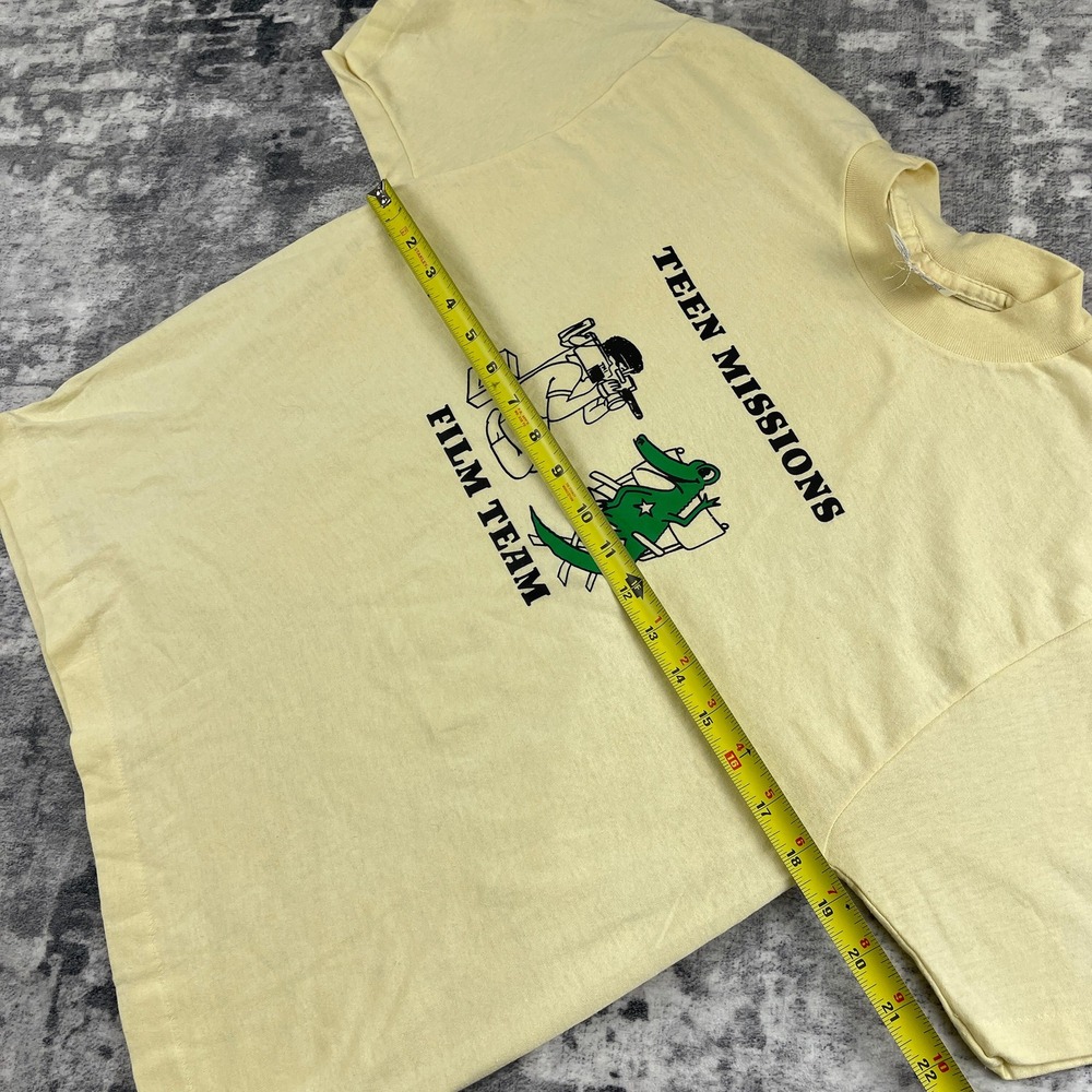 Vtg Tee Jays Kids Large Yellow Educational Graphic T-Shirt 50/50 Grandpacore - Picture 4 of 9